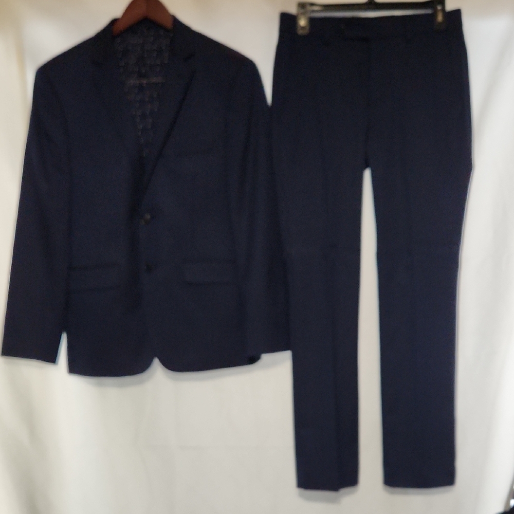 Dark Blue Apt 9 Suit 38S Extra Slim Jacket 28W 30Inseam Extra Slim Fit Trousers